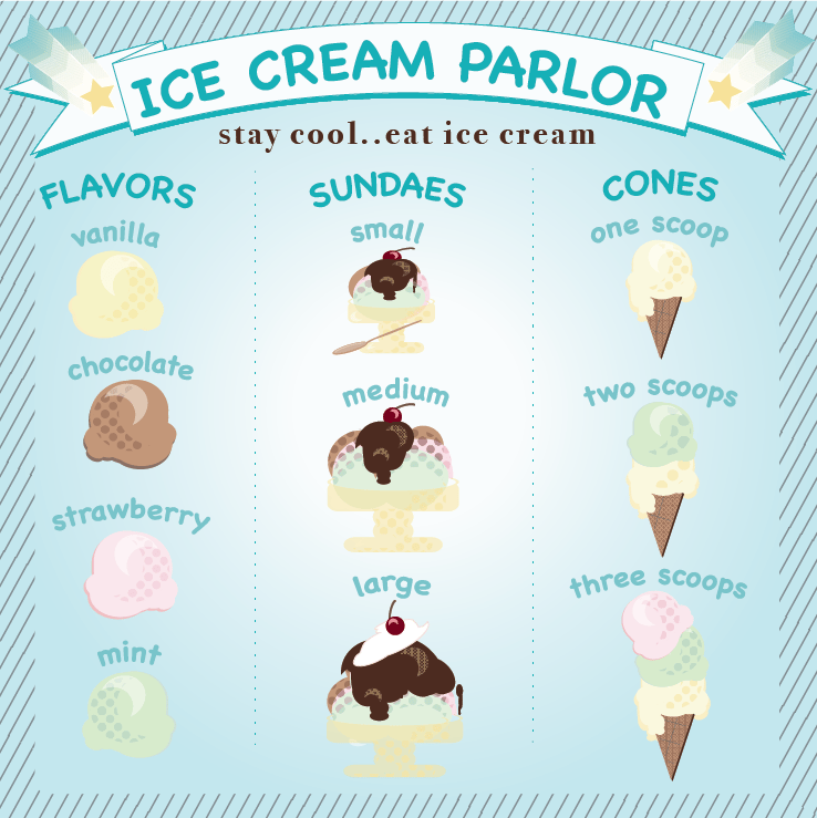 Geometric Ice Cream Menu - image 1 - student project