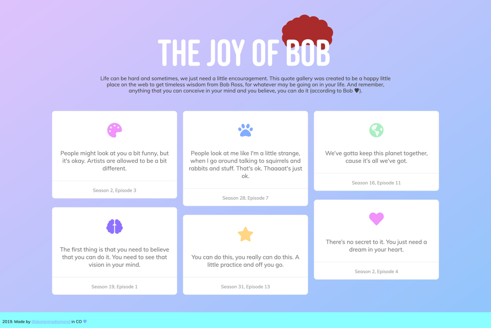 Bob Ross Quote Gallery - image 1 - student project