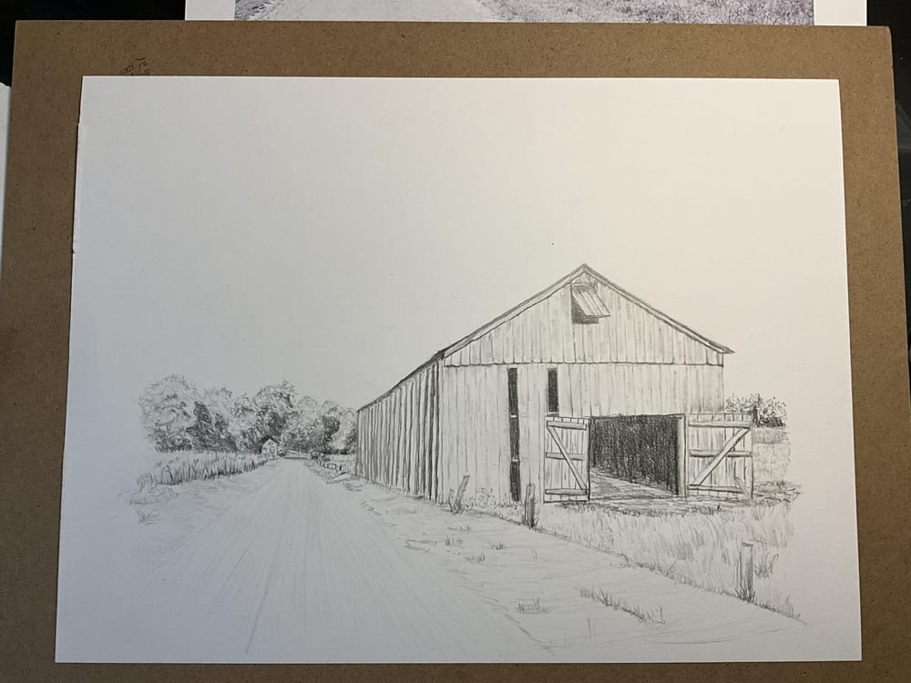 Barn using one point perspective - image 1 - student project