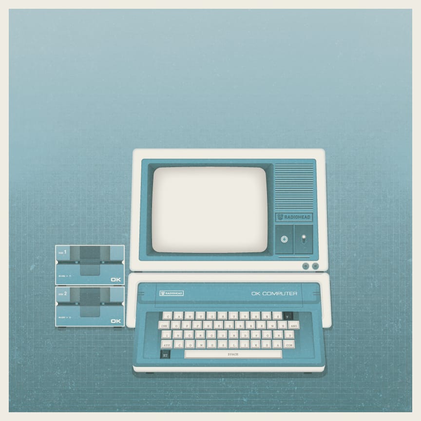 OK Computer alternate album cover - DKNG textures and halftones - image 1 - student project