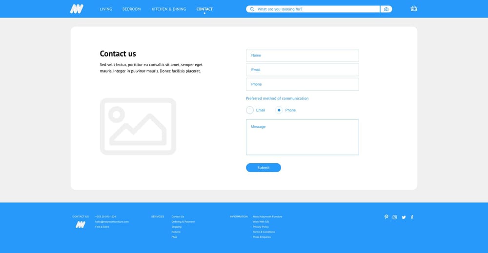 Class Project 01 – Wireframe Homepage & Contact Us Page - image 2 - student project