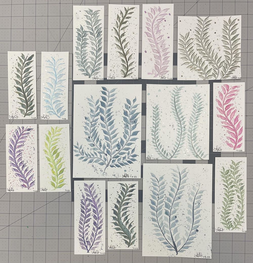 15 watercolor leaf paintings - image 1 - student project