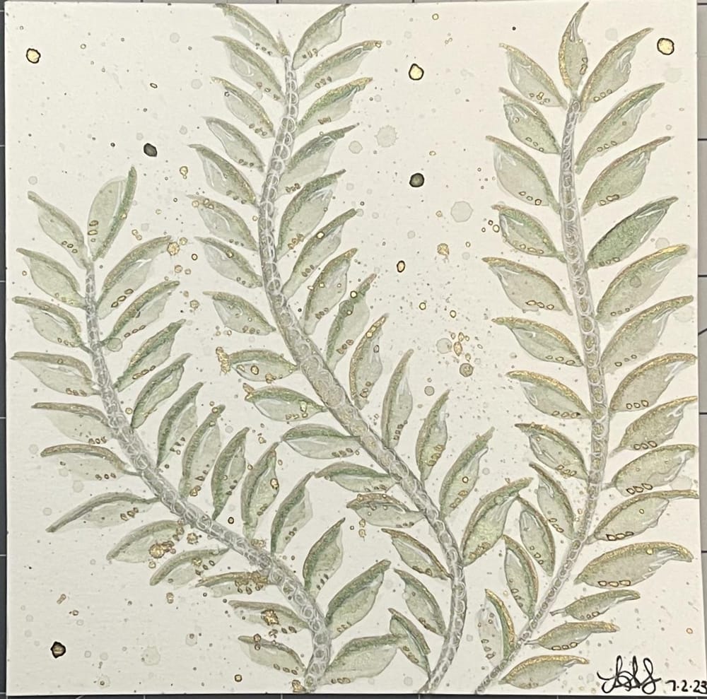 15 watercolor leaf paintings - image 4 - student project