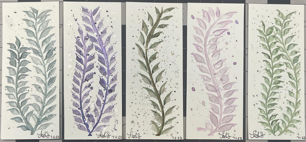 15 watercolor leaf paintings - image 6 - student project