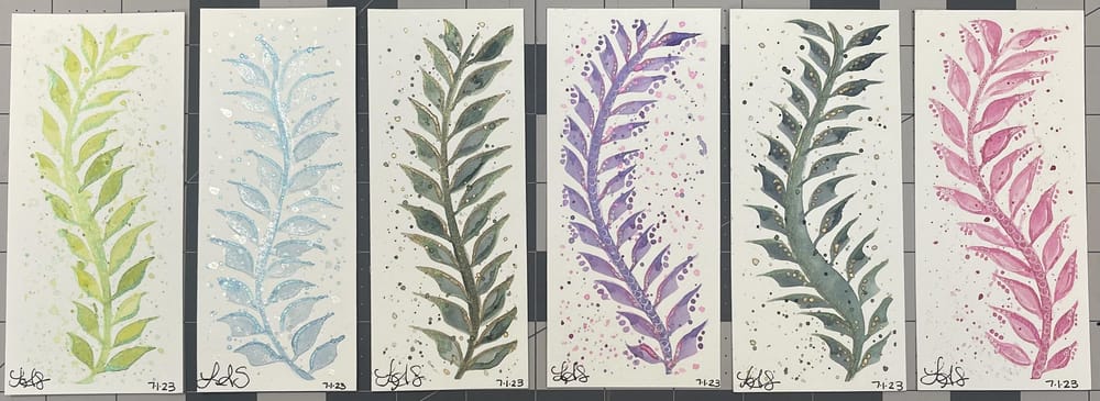 15 watercolor leaf paintings - image 7 - student project