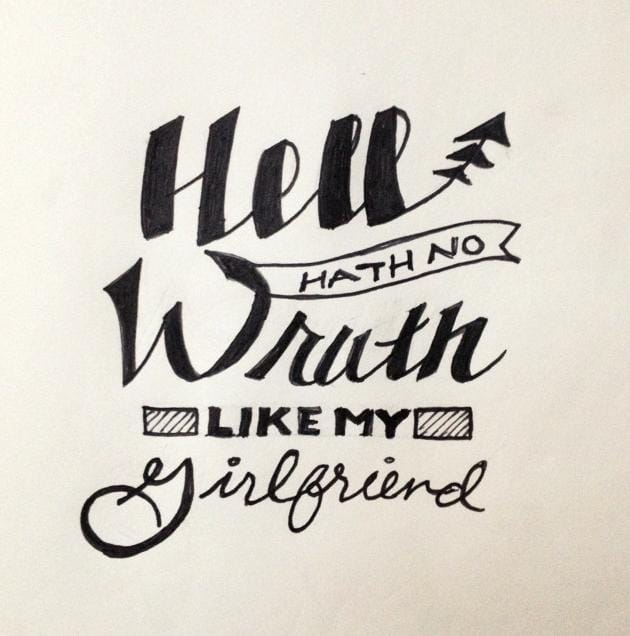 Digitize Hand Lettering: Hell Hath No Wrath Like My Girlfriend - image 6 - student project
