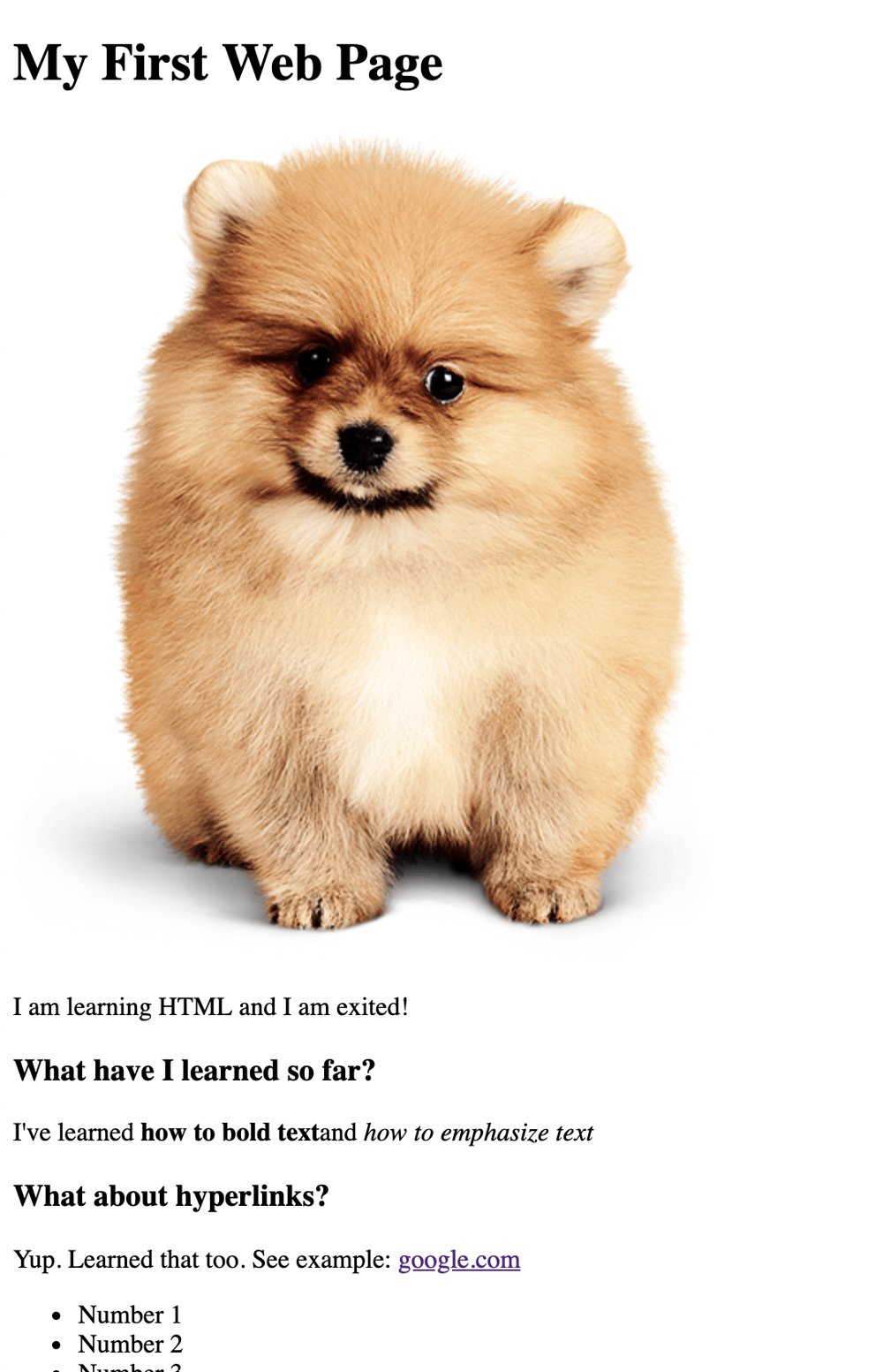 My First Web Page - image 1 - student project