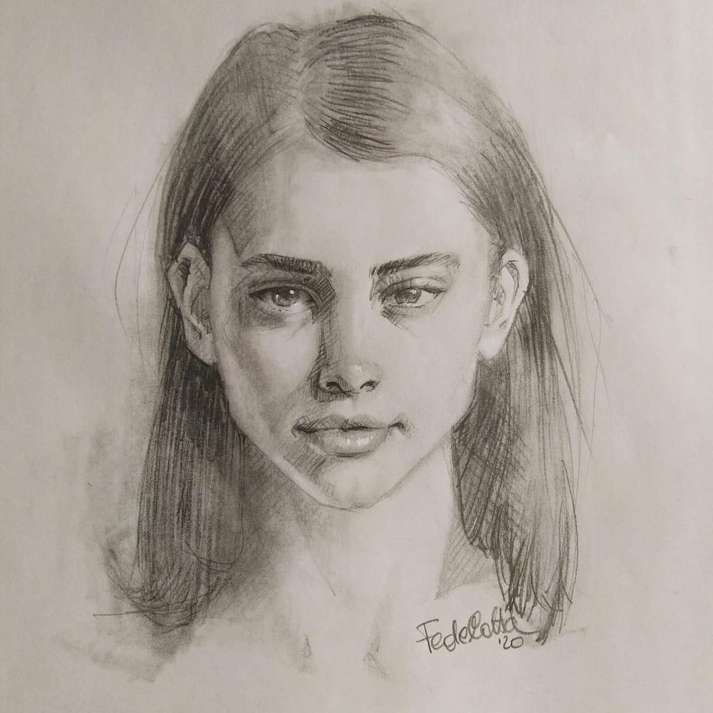 Pencil portrait - image 3 - student project