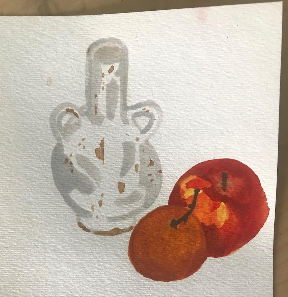 Still Life with Ceramic Vase and Fruit - image 1 - student project