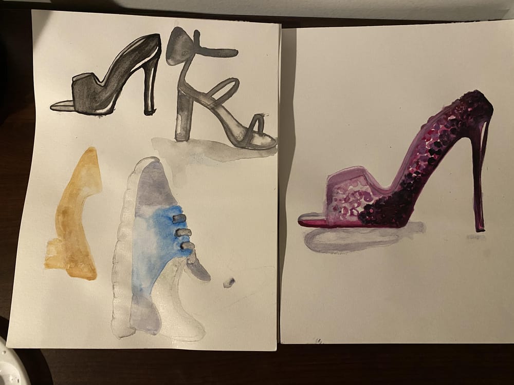 Watercolor Practice with Shoes - image 1 - student project