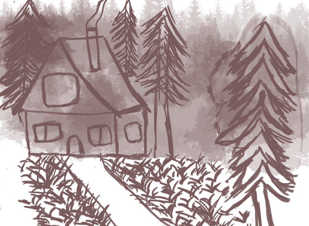 Attempt at a cabin in the woods at sunrise - image 6 - student project