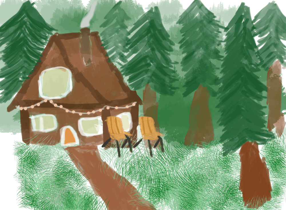 Attempt at a cabin in the woods at sunrise - image 7 - student project
