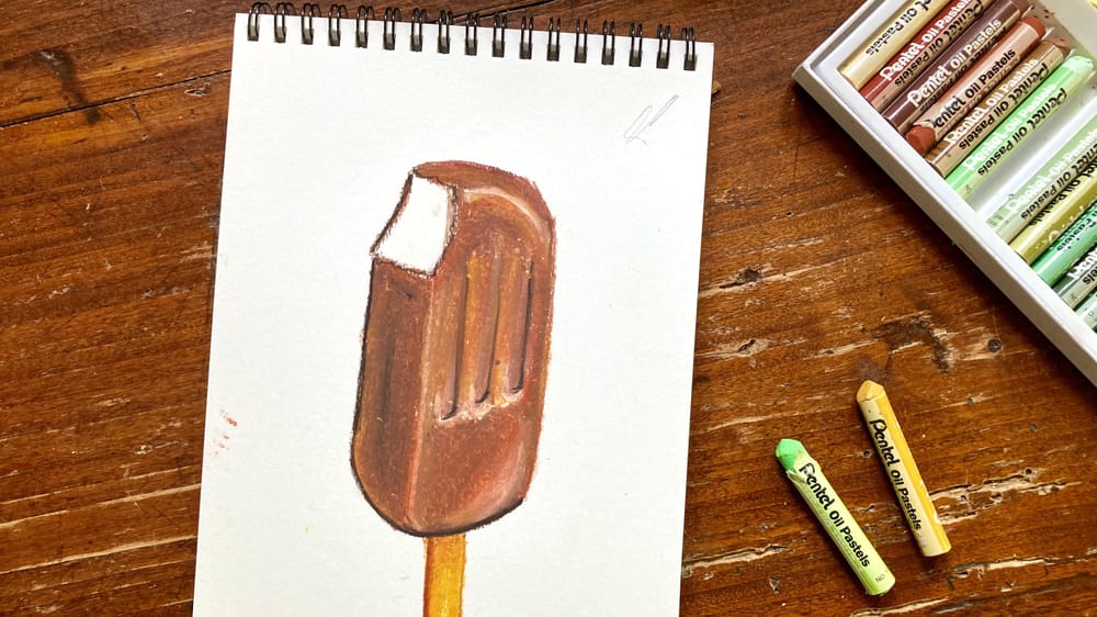 Oil pastels food sketches - image 2 - student project