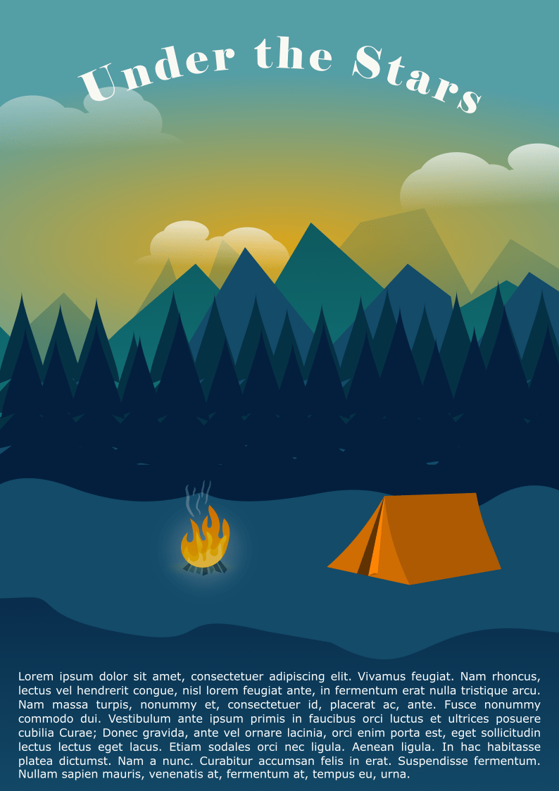 Under the Stars (Camping Poster) - image 1 - student project