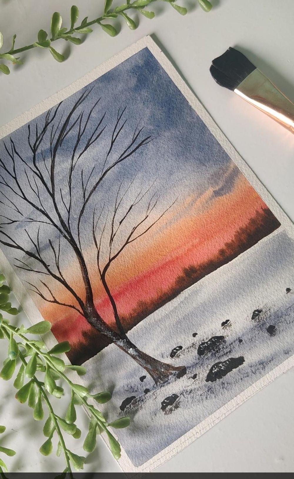Water colour sunset - image 1 - student project