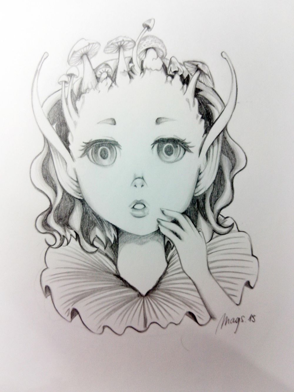Bat girl with mushrooms topping - image 2 - student project