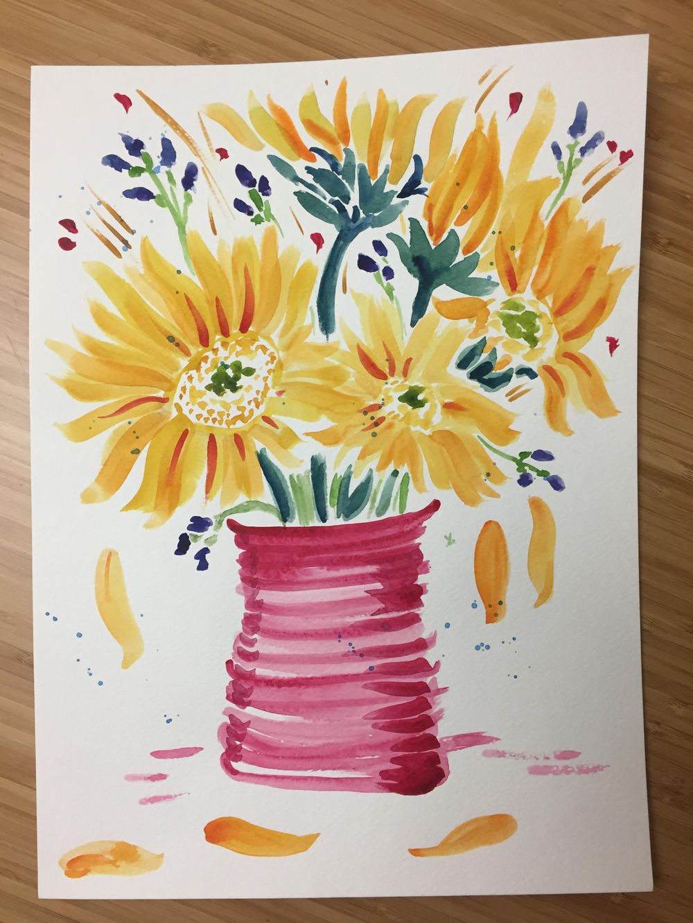 sunflowers in a vase - image 1 - student project