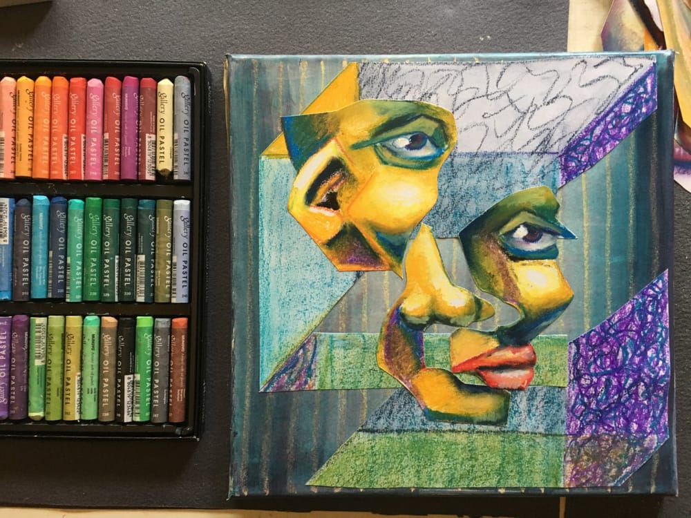 Oil pastel experiments and collages - image 2 - student project
