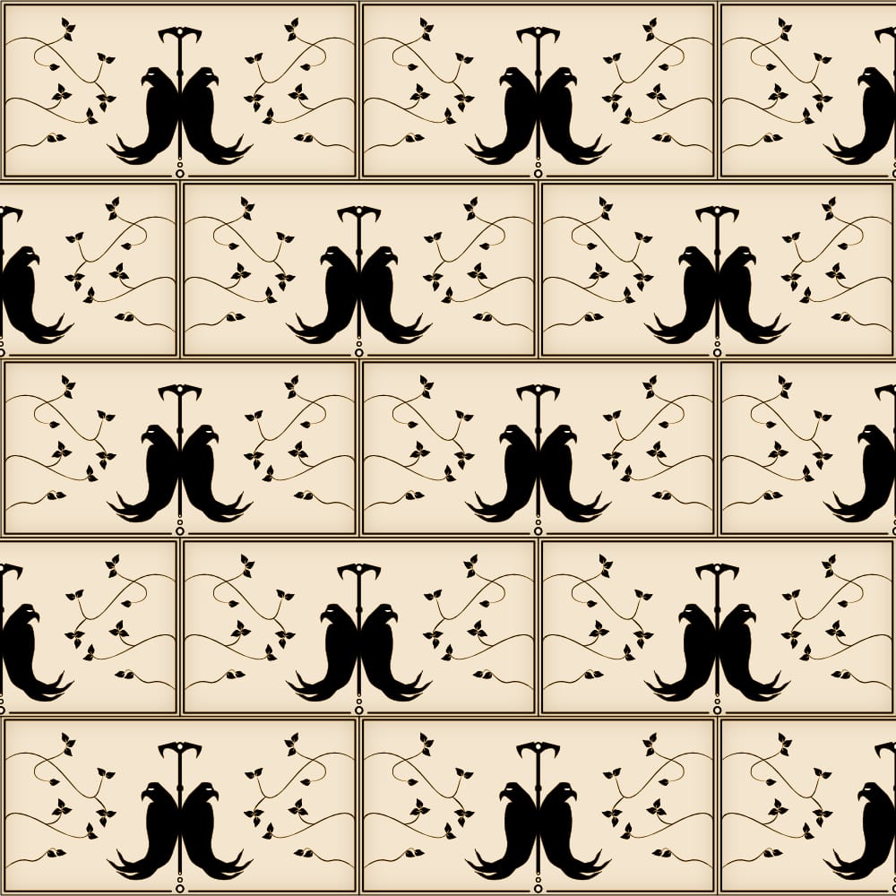 Bird and vine brick pattern - image 2 - student project