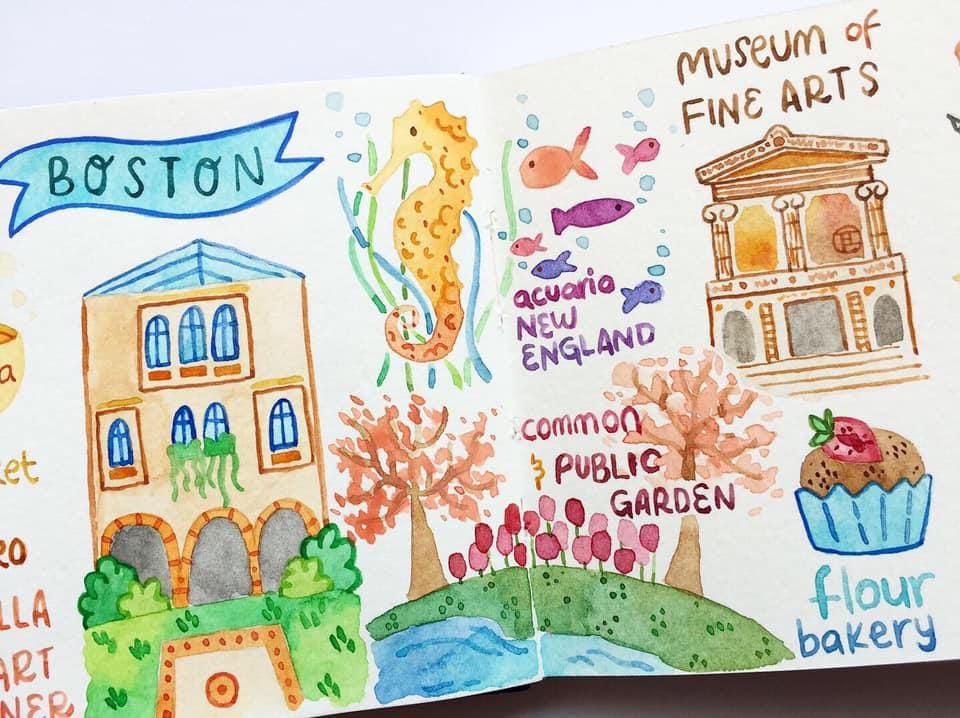 Draw my Travel to Boston - image 3 - student project
