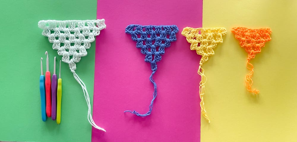 SAMPLE PROJECT: Colorful Crochet bunting Garland - image 7 - student project