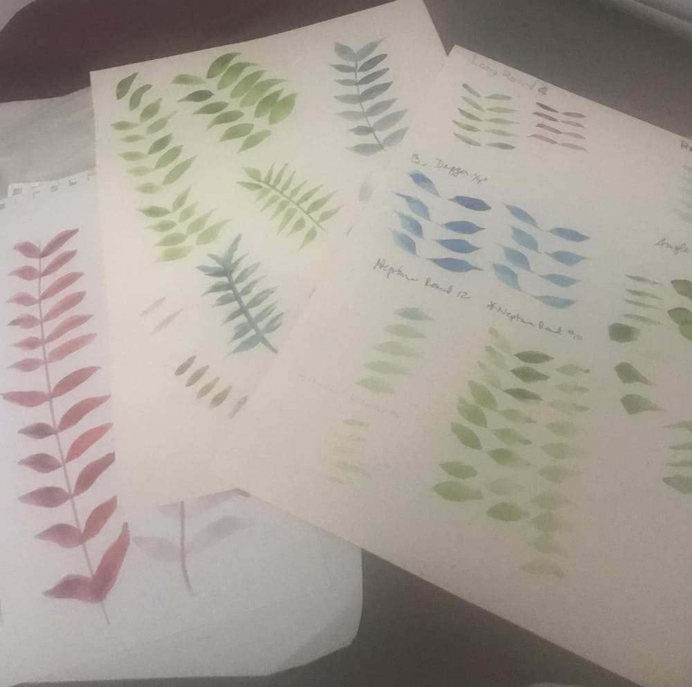Watercolor leaves - image 3 - student project