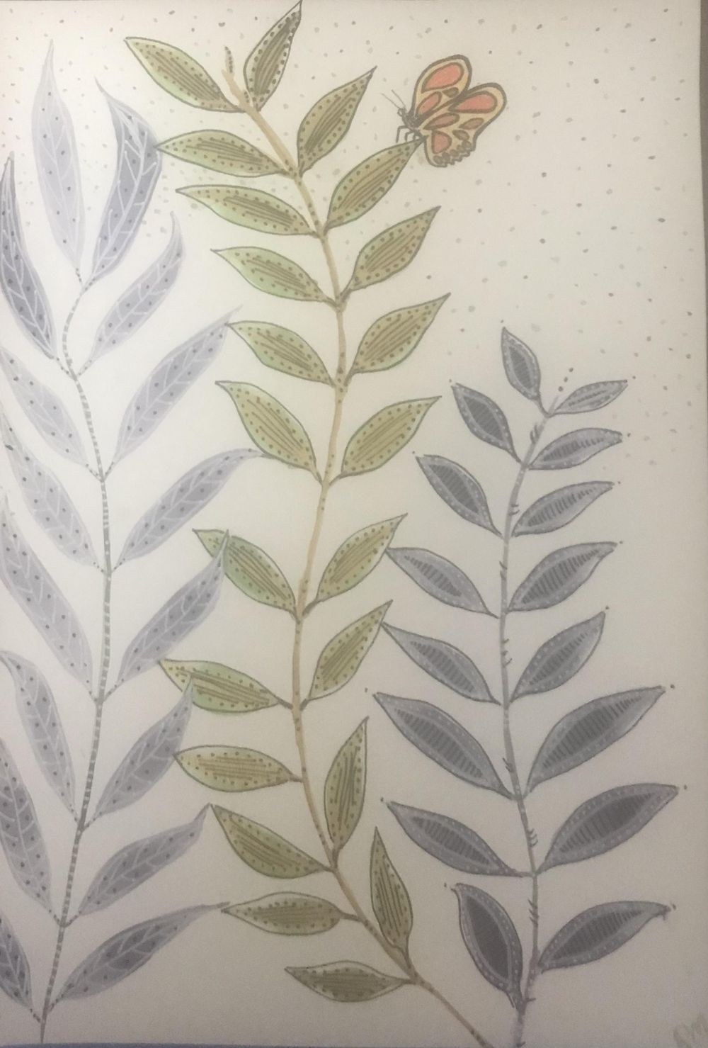 Watercolor leaves - image 1 - student project
