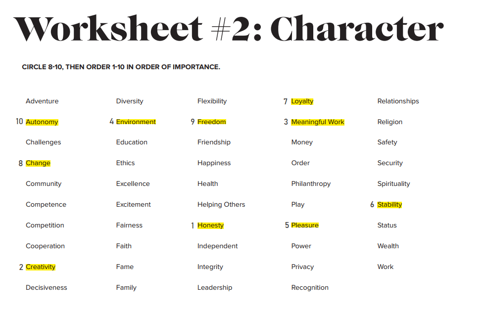 Personal Brand Worksheets - image 2 - student project