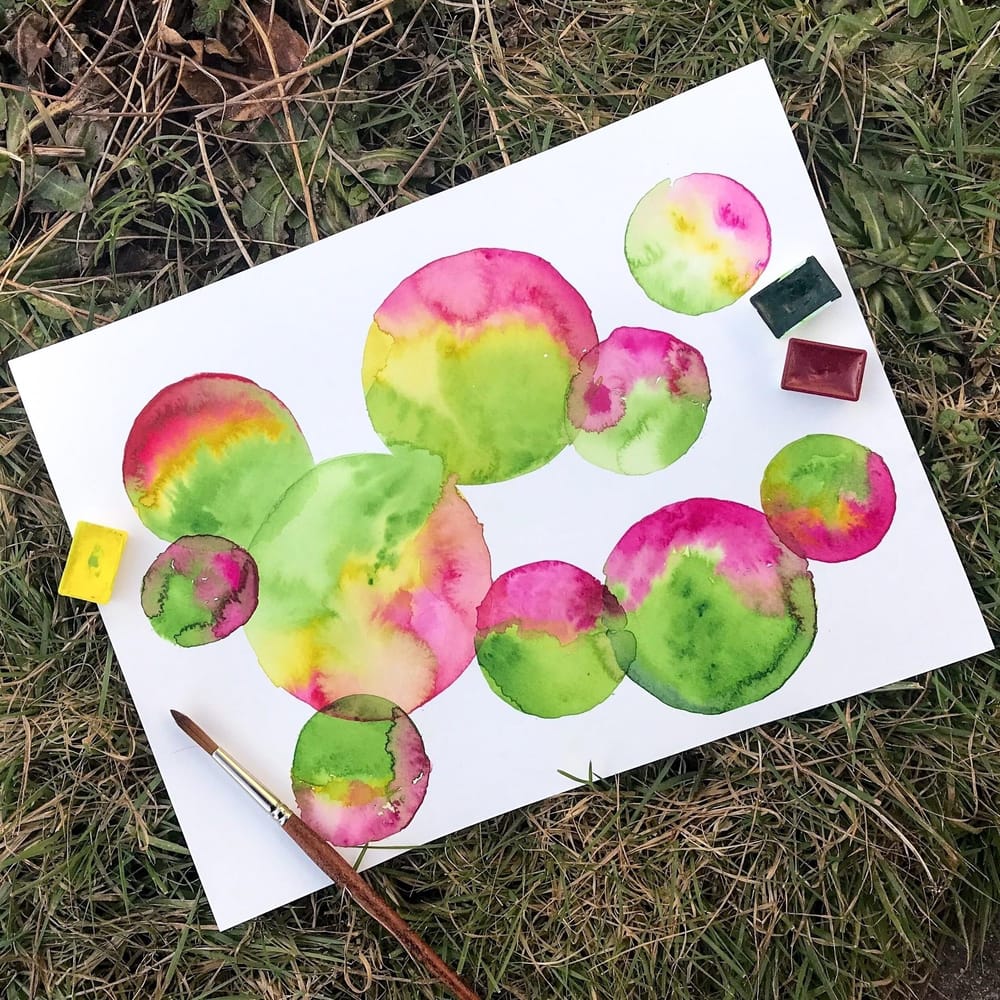 Abstract watercolours: planned vs. improvised - image 2 - student project
