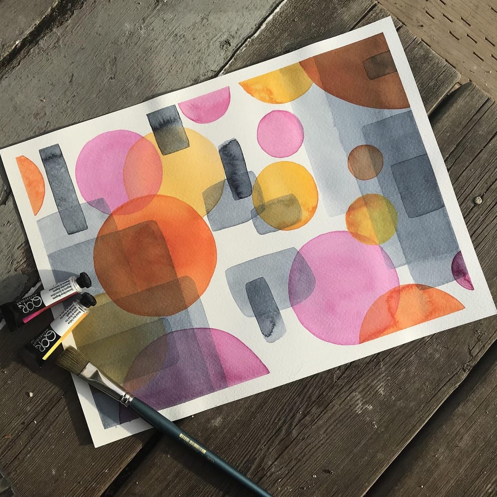 Abstract watercolours: planned vs. improvised - image 1 - student project