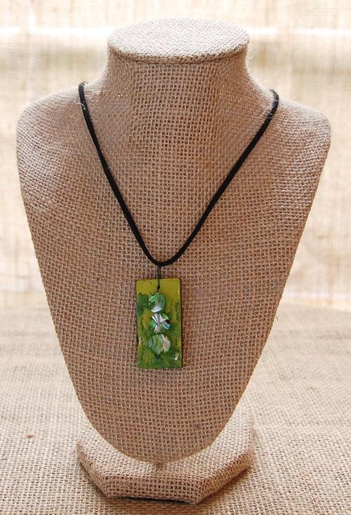 Encaustic Domino Necklace Pendant - image 1 - student project