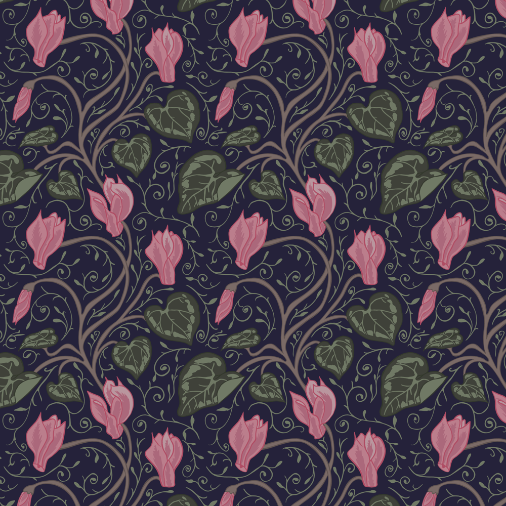 Arts&Crafts Cyclamen Pattern - image 2 - student project