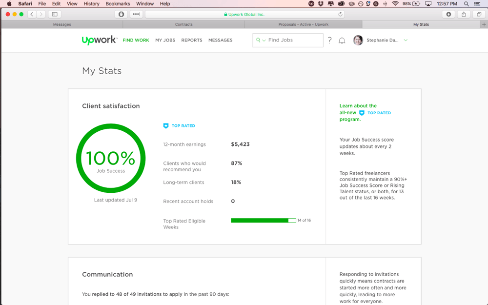 Top Rated Freelancer Profile on Upwork - image 1 - student project