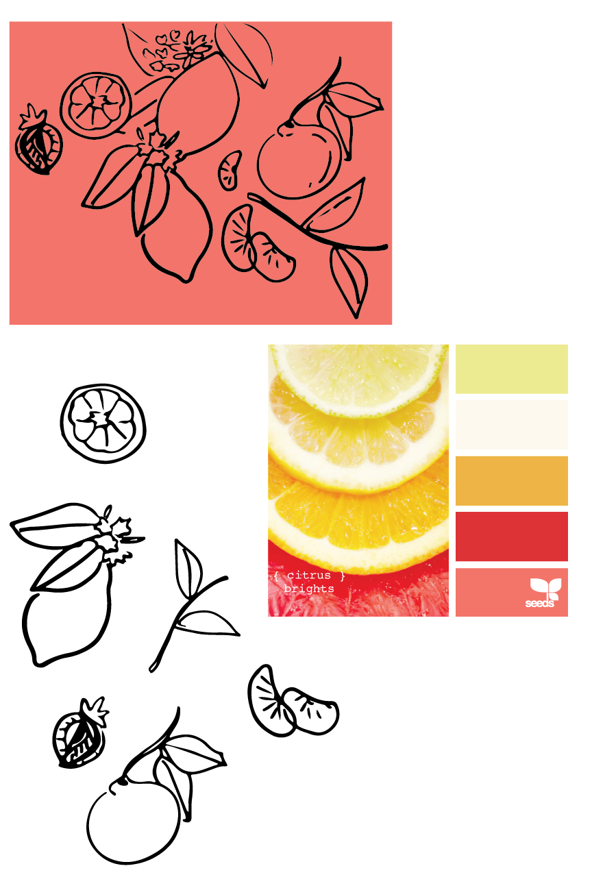 Citrus (mostly!) Fruit Pattern - image 2 - student project
