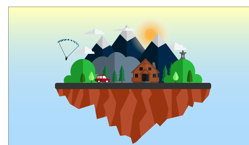 Flat Mountain Landscape - image 2 - student project