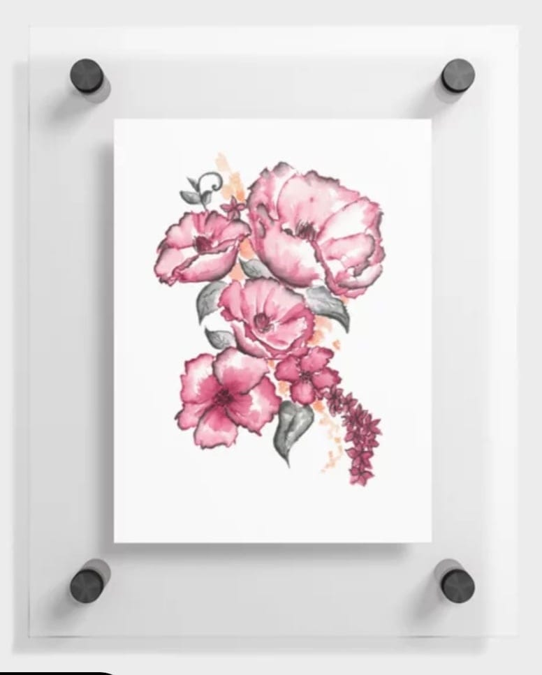 Ink and watercolor floral - image 2 - student project
