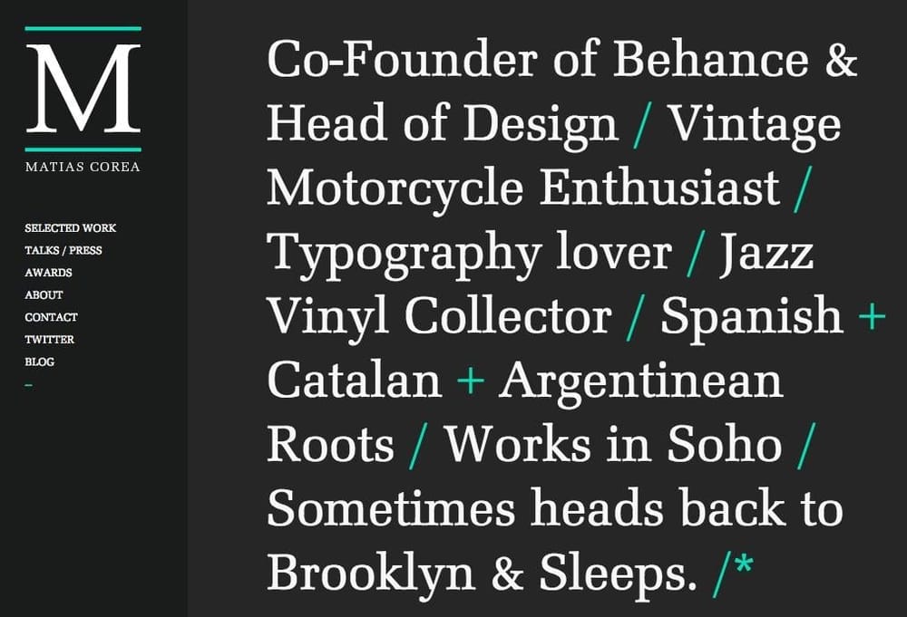 Matias Corea's Portfolio Site - image 1 - student project