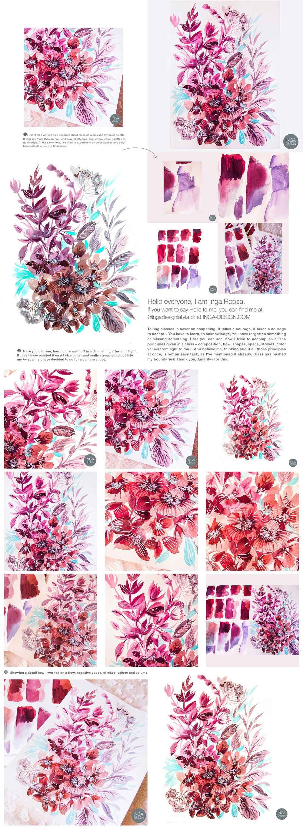 Winterly Floral composition upon Ten Principles of Painting - image 1 - student project