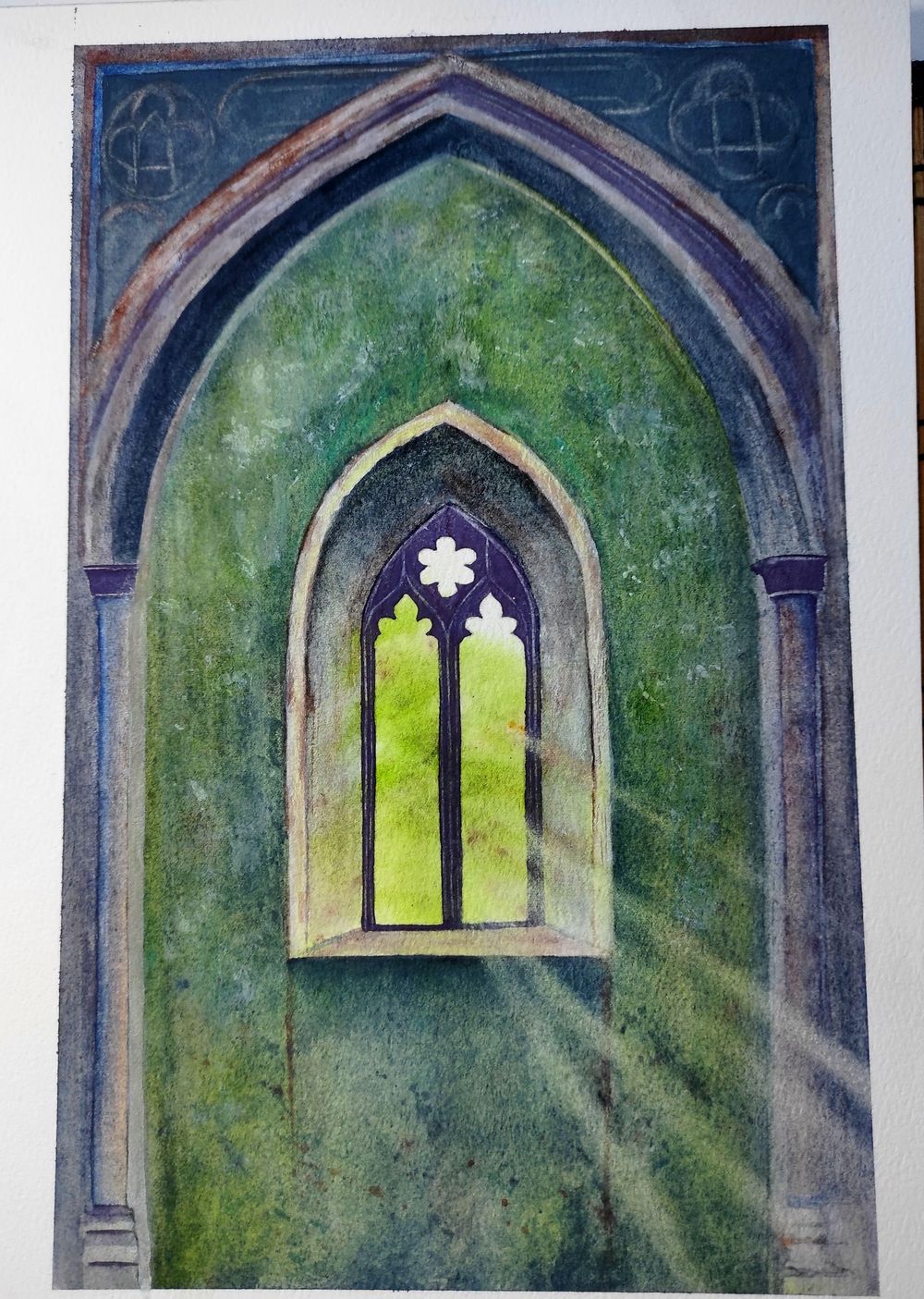 Old buildings with granulating watercolor - image 2 - student project