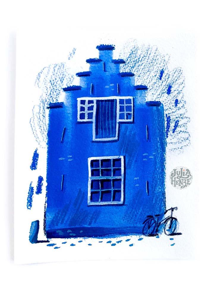 Example Project - Working with Gouache & Colored Pencils: Let's Draw Some Homes! - image 1 - student project