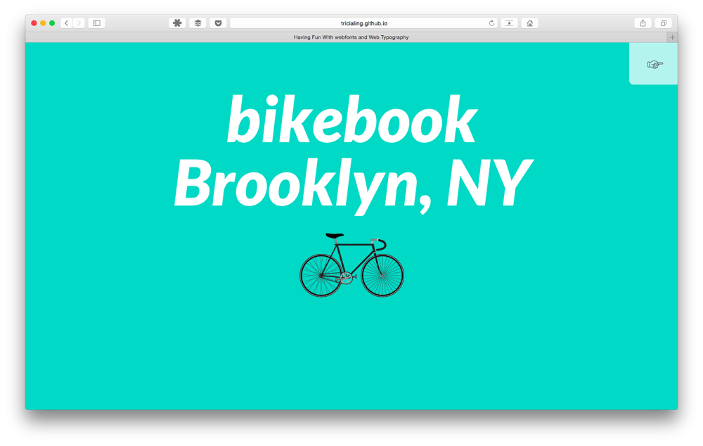 Playing with Bikebook typography - image 1 - student project