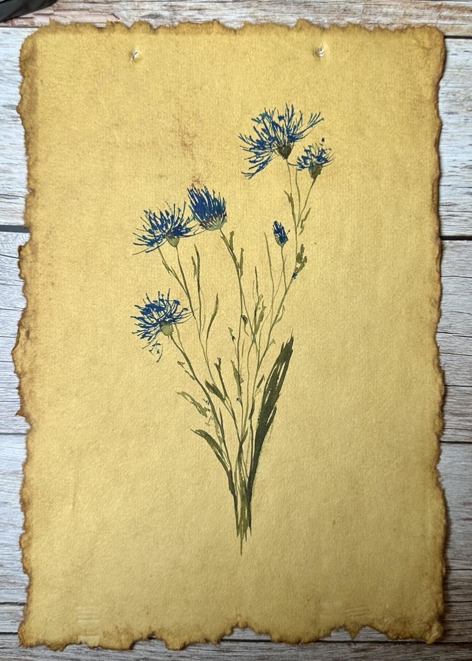 Watercolor flowers on toned paper - image 3 - student project