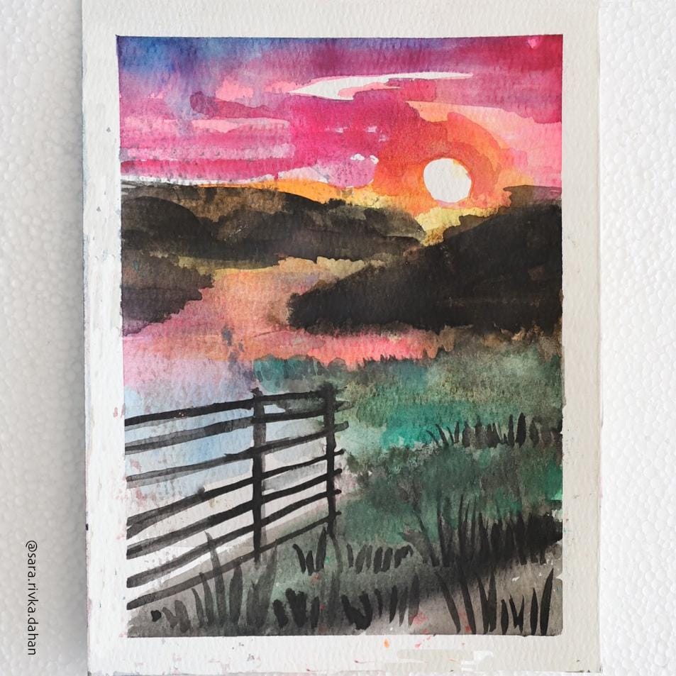 Watercolor Sunsets - image 5 - student project