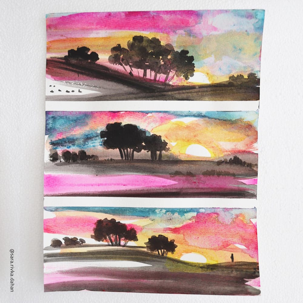 Watercolor Sunsets - image 3 - student project