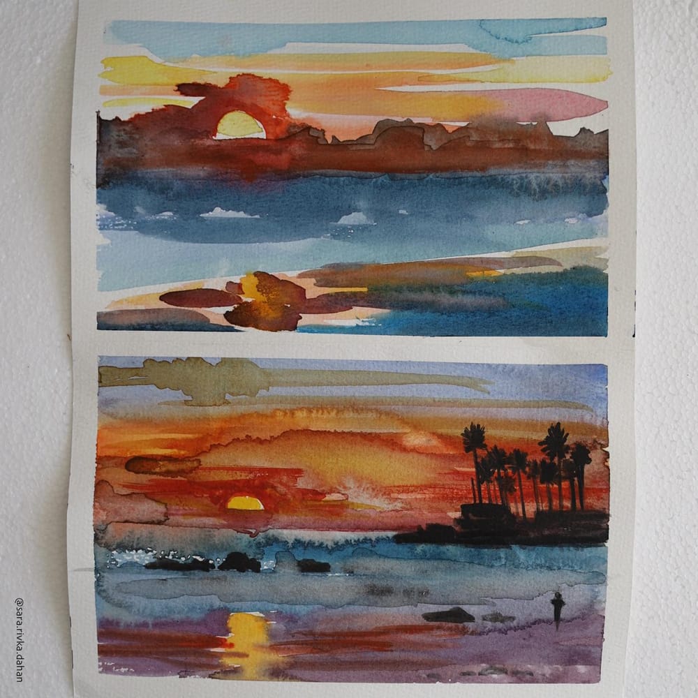 Watercolor Sunsets - image 1 - student project