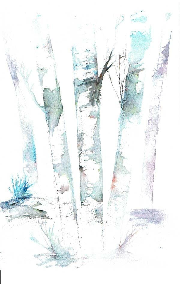PALETTE KNIFE BIRCH TREES + BRUSHO! - image 5 - student project