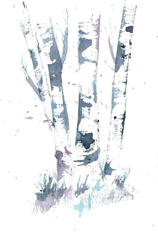 PALETTE KNIFE BIRCH TREES + BRUSHO! - image 4 - student project