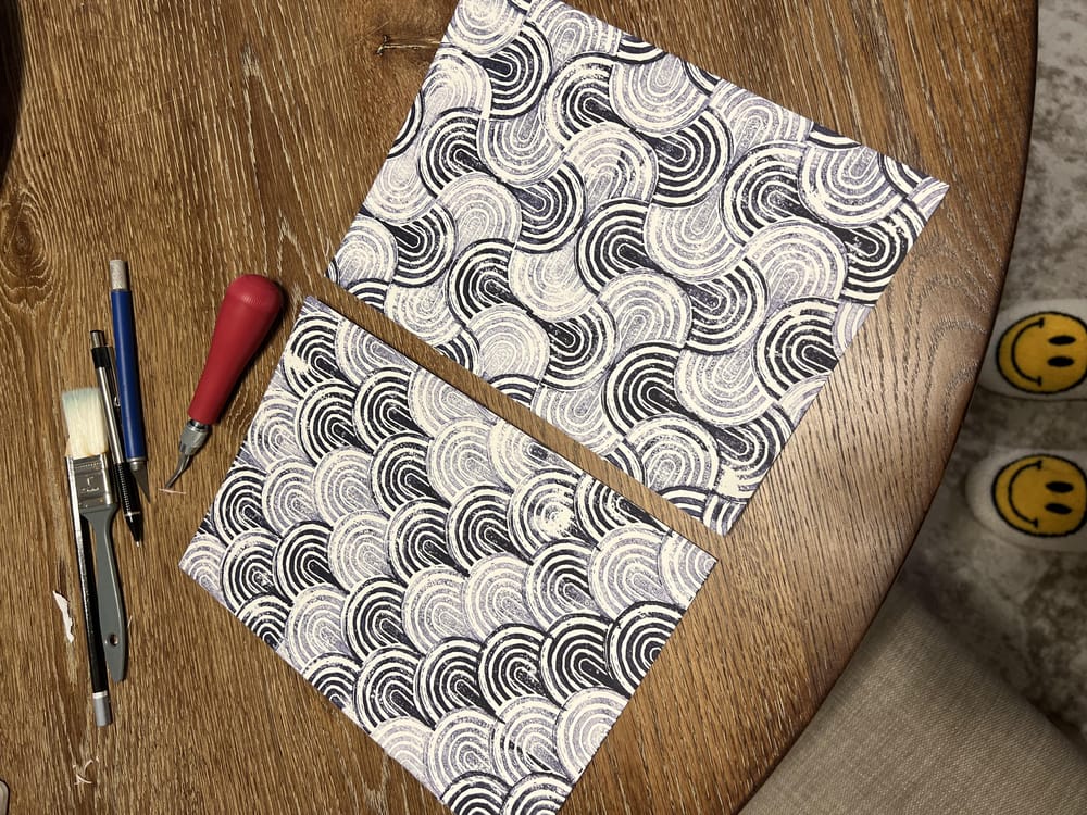 Wave Lino Print - image 1 - student project