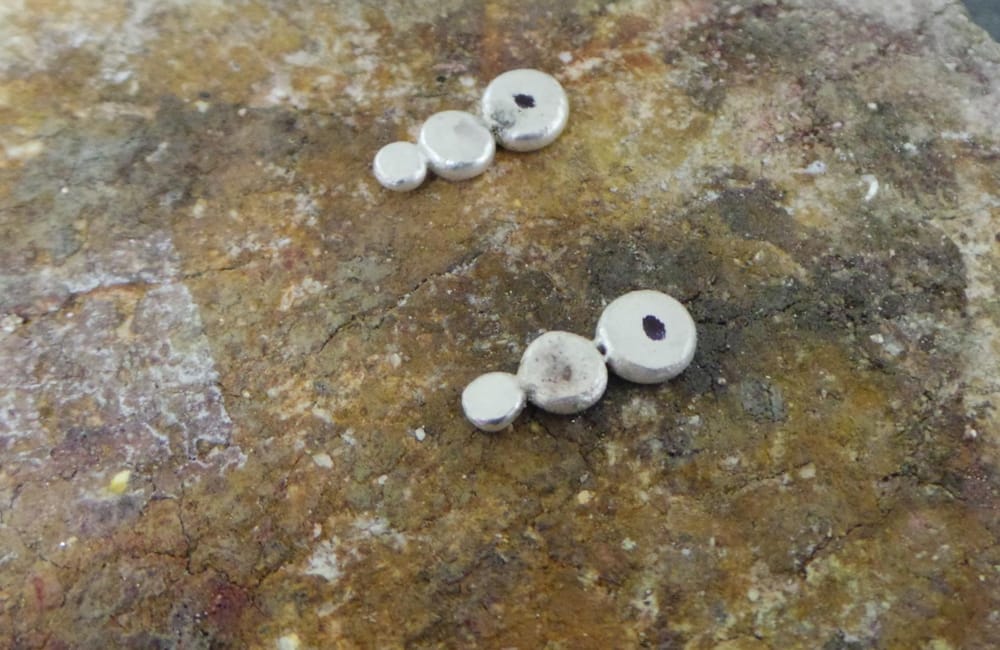 Rustic Hammered Stud Earrings - image 2 - student project