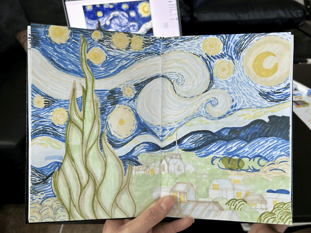 Van Gogh's STARRY NIGHT with Markers! - image 5 - student project